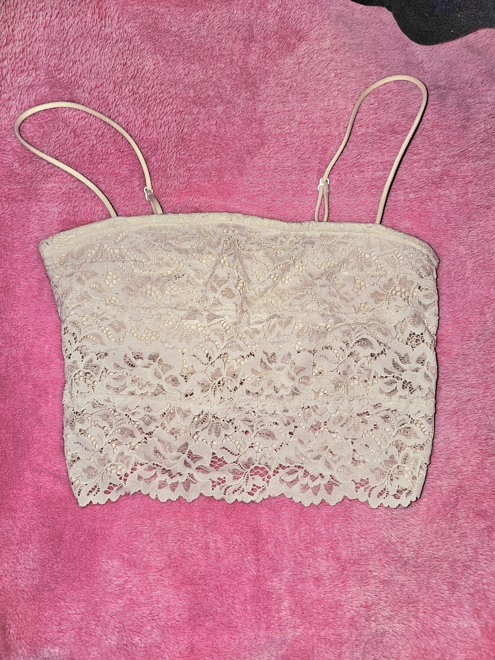 Urban Outfitters lace crop top in cream